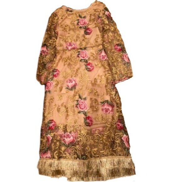 Wow Luxury Runway Glamorous Roses Lace Party Prom Cocktail Evening Wedding Dress - Picture 11 of 12